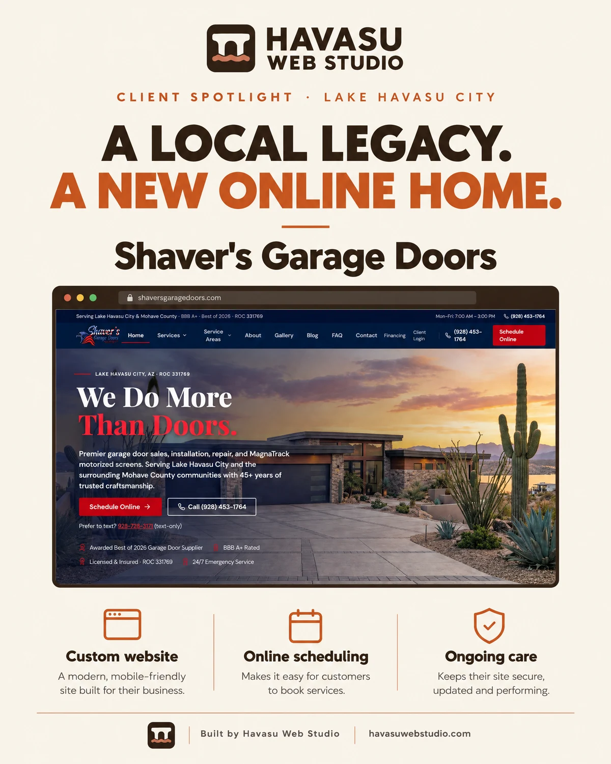 Shaver’s Garage Doors website spotlight: a local legacy, a new online home.